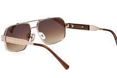 Men Sunglasses Classic Black Lens Square Fashion Design Gold Metal Frame Shades