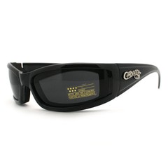 Semi Goggle Sunglasses Choppers Bikers Foam Padded Wrap Around Matt BLACK