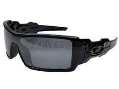 ✅🕶️ OAKLEY OIL RIG 009081 POLISHED BLACK/BLACK IRIDIUM POLARIZED SUNGLASSES