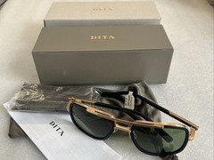 DEMO DITA MACH S DTS412-A03 Mach-S Matte Black Gold Green Lens Sunglasses 54-21