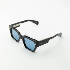 Jacques Marie Mage Enzo Black Acetate Blue Lens Square Sunglasses 52-23 JMM