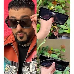Trendy Sunglasses Oversized Flat Lens Black Lens Hip Hop Stylish UV400 Fashion