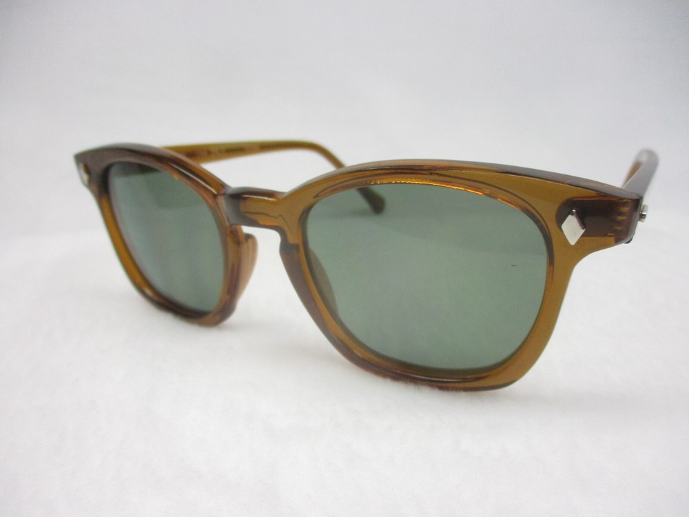 Pentax Hoya Sunglasses 60’s Style Horn Rim Hipster Custom Honey G15 48 Medium