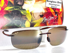 NEW Maui Jim BREAKWALL Rootbeer POLARIZED HCL Bronze Sunglass H422-26