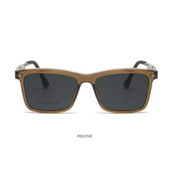 Men 3 in 1 Magnetic Clip On Flip Up TR90 Eyeglasses Square Polarized Sunglasses