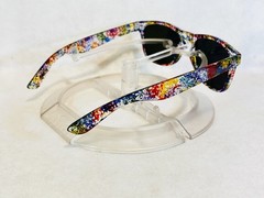 Custom PixelVivid Rainbow Metallic Marble Sunglasses with Gold Mirror Lenses