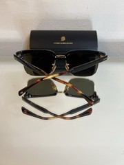 Eyewear by David Beckham Men’s Square Sunglasses Black Frame Green Tinted Lens