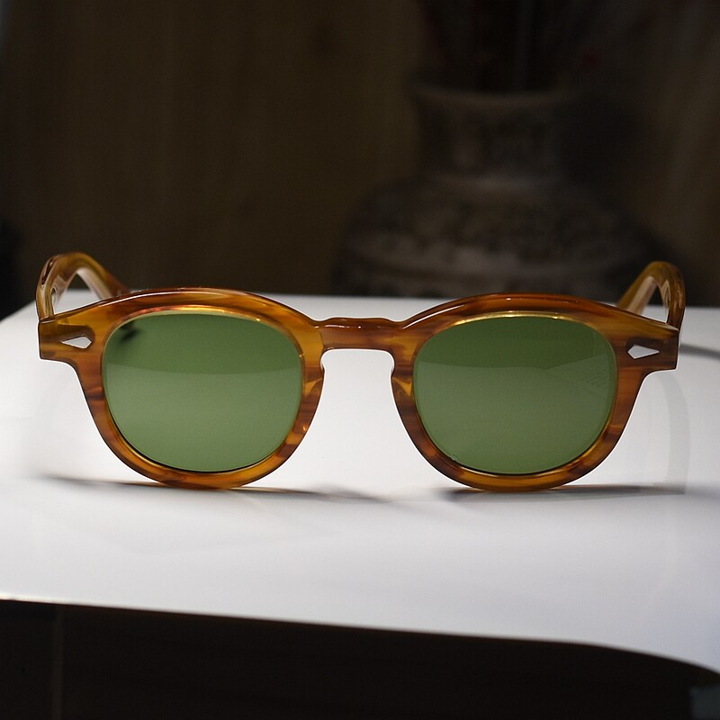 Vintage green glass sunglasses johnny depp sunglass blonde acetate glasses SMALL