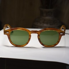 Vintage green glass sunglasses johnny depp sunglass blonde acetate glasses SMALL