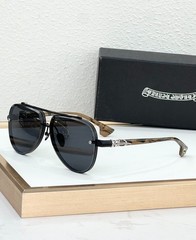 Chrome Hearts CH8238 Black Frame / Dark Gray Lens Sunglasses Unisex Luxury Style
