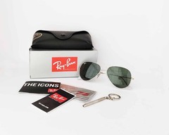 Ray-Ban Sunglasses RB3025 Aviator Classic Arista Gold Frame Green Lens 55mm