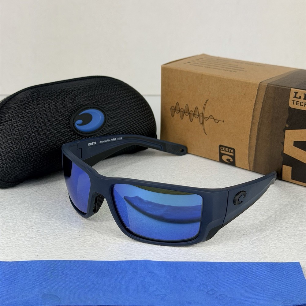 06S9078 Costa Del Mar Sunglasses Blackfin Pro Midnight Blue Mirror 580 lens