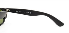 Ray-Ban New Wayfarer Sunglasses RB2132 622/17 Black Rubber Blue Flash 55mm Case