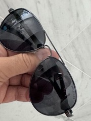Tommy Hilfiger Unisex 135mm Aviator Sunglasses Metal Frames Black Lens