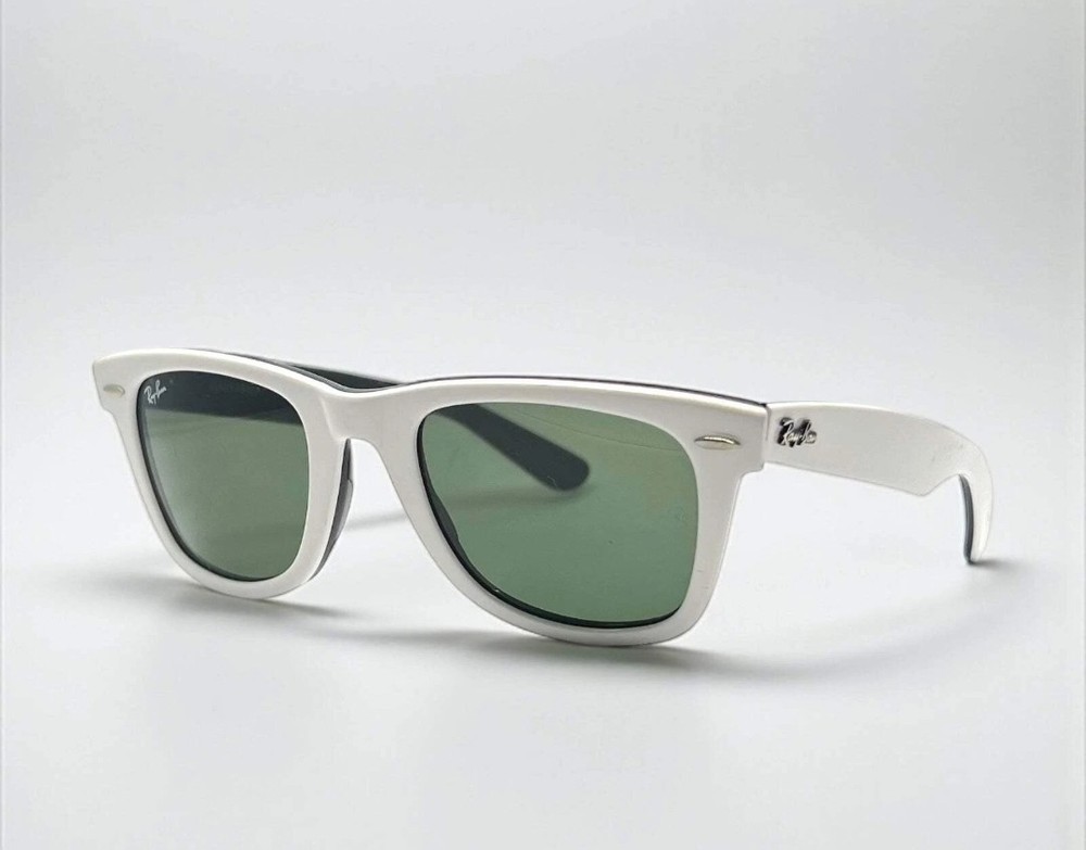 Ray-Ban RB2140 Wayfarer 956 Gloss White G-15 Sunglasses Made in Italy