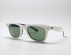 Ray-Ban RB2140 Wayfarer 956 Gloss White G-15 Sunglasses Made in Italy