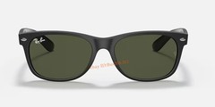 Ray-Ban New Wayfarer RB2132 Sunglasses Matte Black Frame G-15 Green Lens 55mm