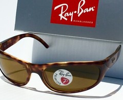 NEW Ray Ban Sport wrap Tortoise frame POLARIZED Brown lens Sunglass RB4033 642