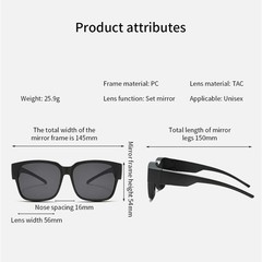 New Fashion Polarized Sunglasses Cover over Myopia Prescription Glasses Portable