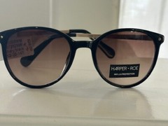 HARPER + ROE Rx’able Sunglasses Shiny Black HR1008 52-20-147 Brown Lenses NWT