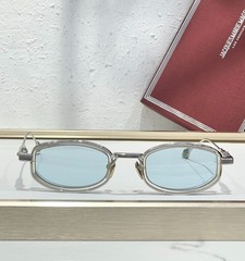Jacques Marie Mage JMM Last Frontier Hardin Silver Sunglasses Light Blue Lens