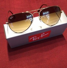 Ray Ban Aviator RB3025 Sunglasses,Light Brown,Gradient Lenses,Unisex.