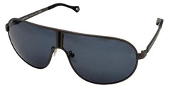 Zegna Men Shiny Gunmetal / Metal Gradient Sunglass Solid Smoke SZ3292 627