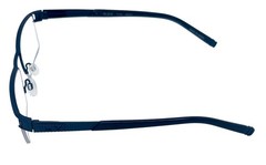 Tumi Mens Navy Rimless Stainless Steel Rectangle Eyewear Frame T100 53mm