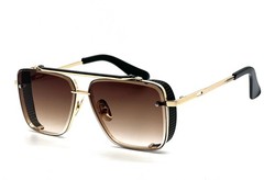 SUNGLASSES MEN DESIGNER STYLE SHIELD FANCY FLAT TOP RETRO MODERN LARGE GOLD 2023