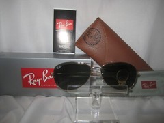 Ray Ban RB3362 Cockpit Sunglasses Gold Metal /G-15 Green Glass Lenses Size 56/14