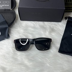 Oakley Holbrook Sunglasses Black Smoke Frame Red Logo Polarized Lens UV400 New