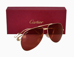 🆕️NEW Authentic CARTIER CT0110S 010 Gold/Red AVIATOR PILOT Sunglasses