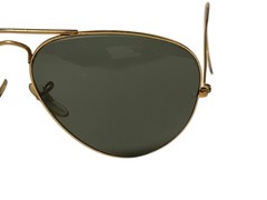 Vintage B&L Bausch and Lomb Ray-Ban Gold Plated Aviator Sunglasses, 147 mm