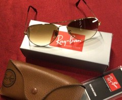 Ray Ban Aviator RB3025 Sunglasses,Light Brown,Gradient Lenses,Unisex.