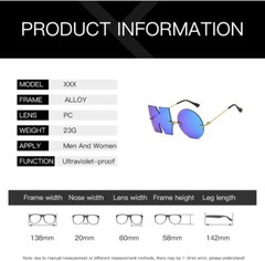 ENTHYI Letter NO Party Rimless Irregular Design Sunglasses For Men/Women…