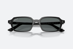 Ray-Ban ZURI RB4455F 6677/81 Square Sunglasses Black Dark Grey Authentic