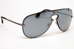 Versace Sunglasses Pilot Shield Gunmetal Grey Mirror MOD VE 2243 1001/6G