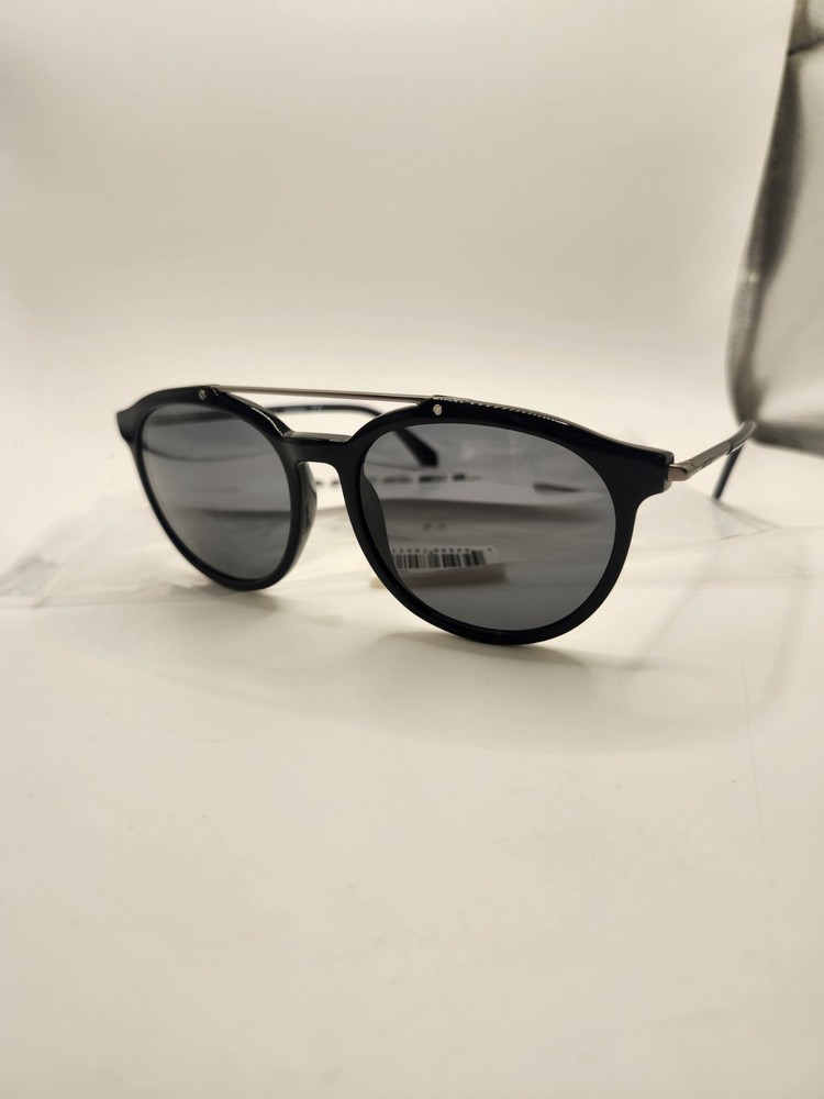 Brand New Diesel Round Sunglasses DL0188 Gloss Black Silver Bar 01A 54-17-145 3