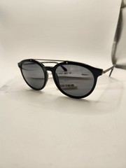 Brand New Diesel Round Sunglasses DL0188 Gloss Black Silver Bar 01A 54-17-145 3