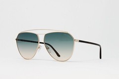 Tom Ford Sunglasses Men’s Gold Metal Aviator 63mm Green Gradient Len FT0681S-28P