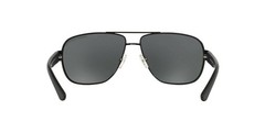 A|X Armani Exchange Men’s AX2012S Rectangular Metal Sunglasses, Satin Black
