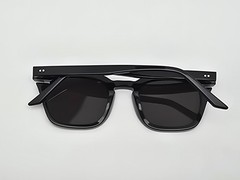 Lowercase Roseland Gloss Black Frame Flat Grey Lens Sunglasses w/ Case 49-22-149