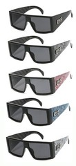 Mens Locs Rectangular Lowrider Biker Flat Top Large Frame Bandana Sunglasses