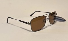 NEW Foster Grant men’s POLARIZED SUNGLASSES Brown Metal Casual Pilot Aviator