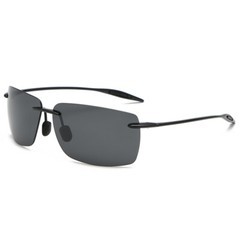 Rimless Polarized Square TR90 Sunglasses Men Lightweight Outdoor Driving Glasses