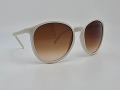Ferarri White Frame Amber Brown Gradient Lens Folding Sunglasses w/ Case 55mm