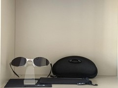 Oakley Square Wire 1.0 Black Cat-eye Sunglasses Sliver Frame Black Lenses