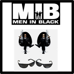 2 Pair MIB Men In Black Frame Celebrity Movie Sunglasses Super Dark Smoke Lenses