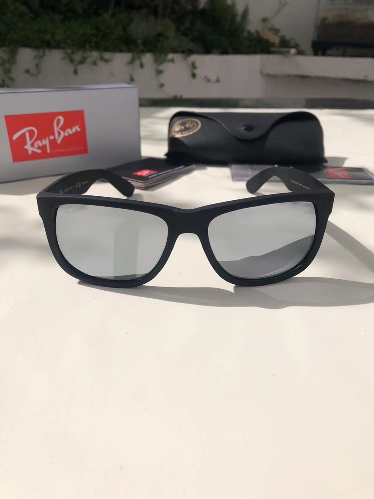 Ray-Ban RB4165 622/T3 Rubber Black/Mesmer Silver Mirrored Polarized Sunglasses