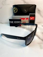 Ray-Ban RB4165 622/T3 Justin Polarized Sunglasses Grey Classic Frame 54mm